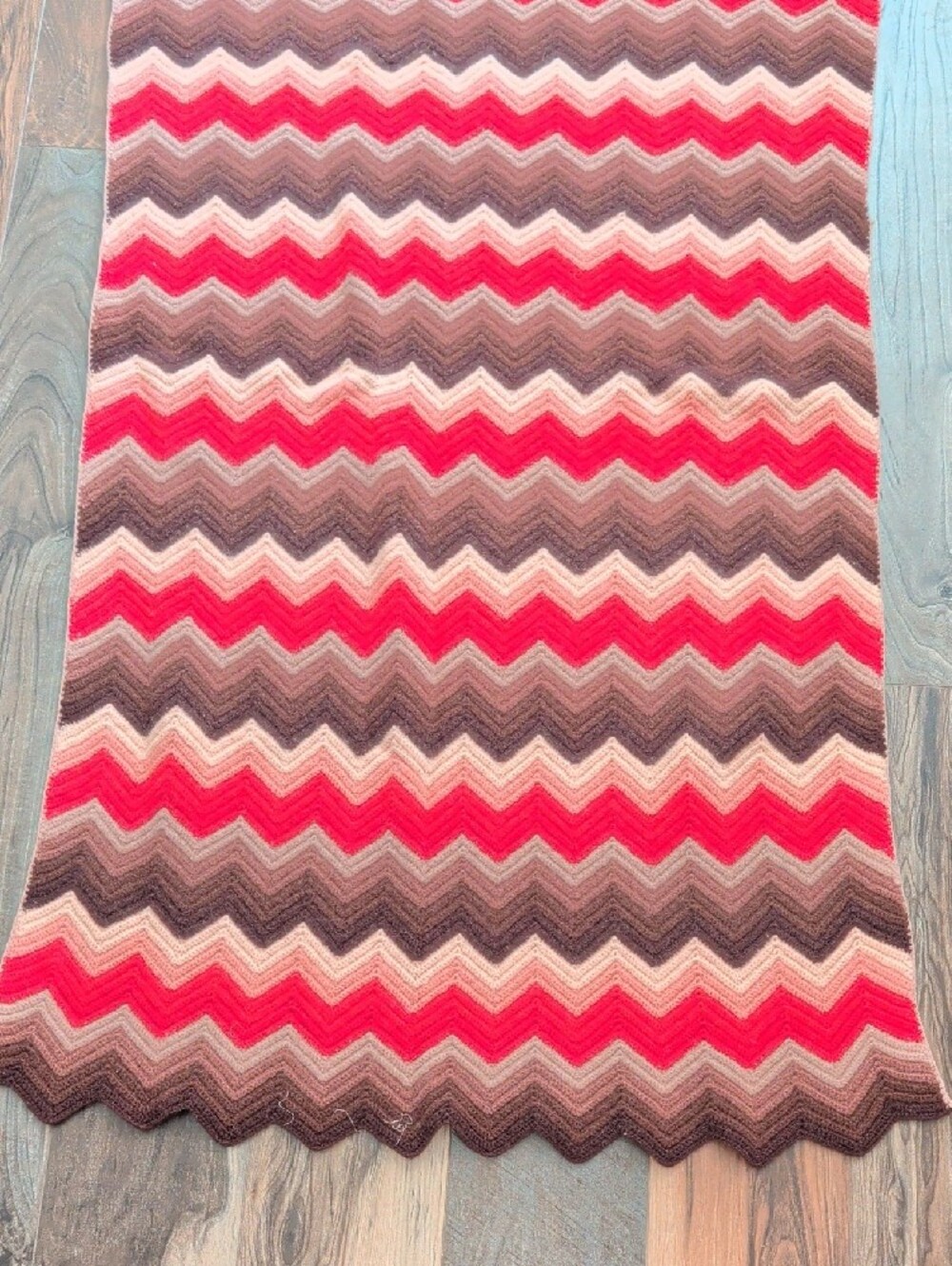 NEW Handmade Chevron Crochet Afghan Throw Blanket